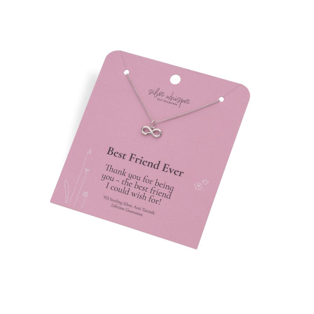 Hot Diamonds Silver Whisper Best Friend Ever Pendant card