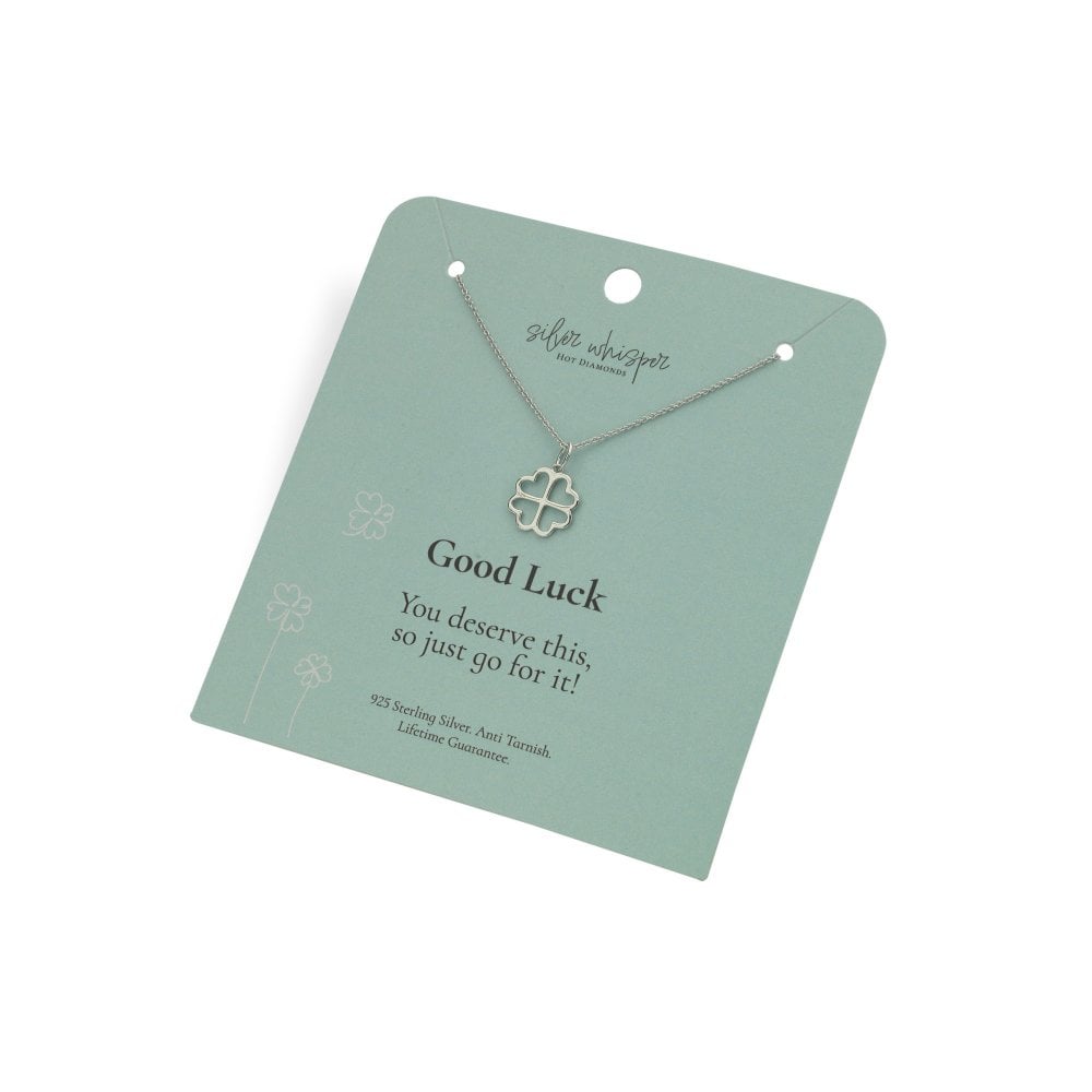 Hot Diamonds Silver Whisper Good Luck Pendant card