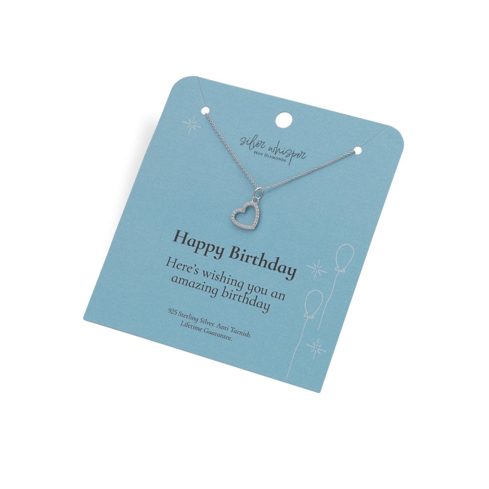 Hot Diamonds Silver Whisper Happy Birthday Pendant card
