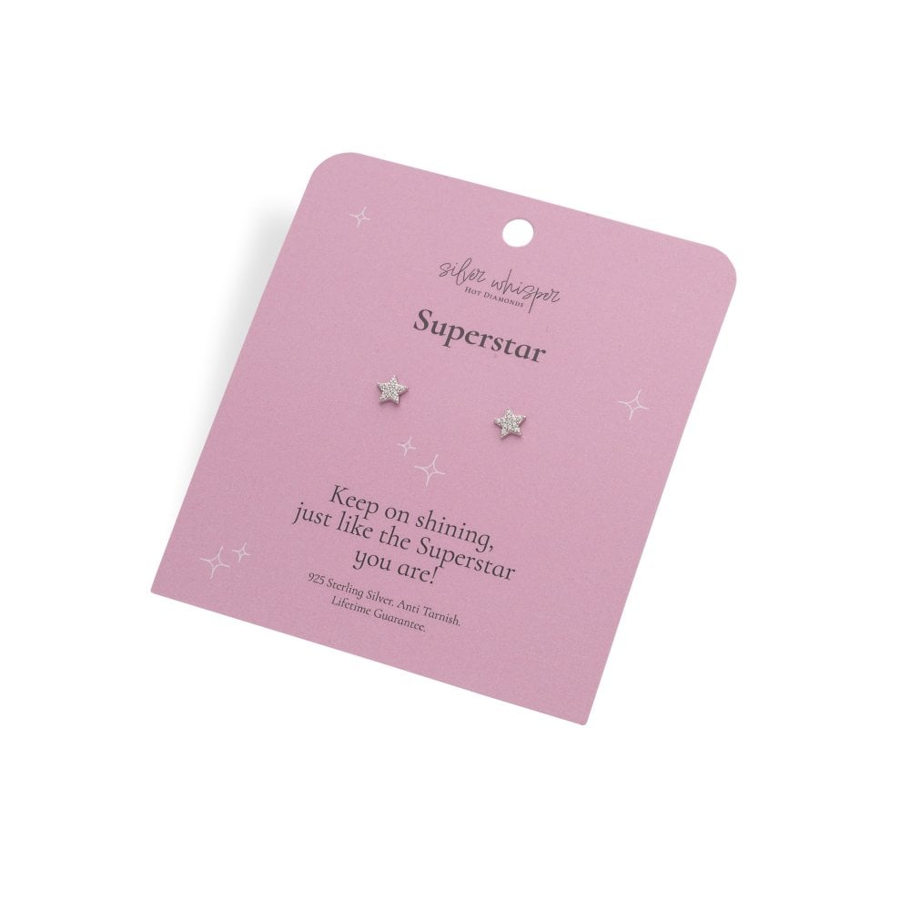 Hot Diamonds Silver Whisper Superstar Earrings packaging