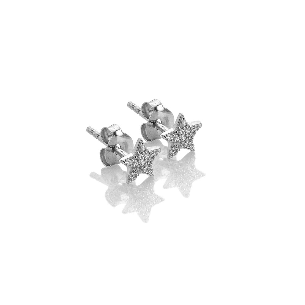 Hot Diamonds Silver Whisper Superstar Earrings SIDE