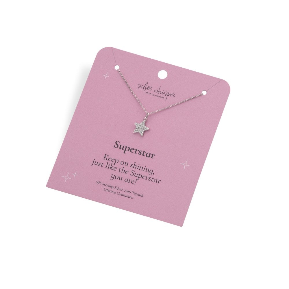 Hot Diamonds Silver Whisper Superstar Pendant card
