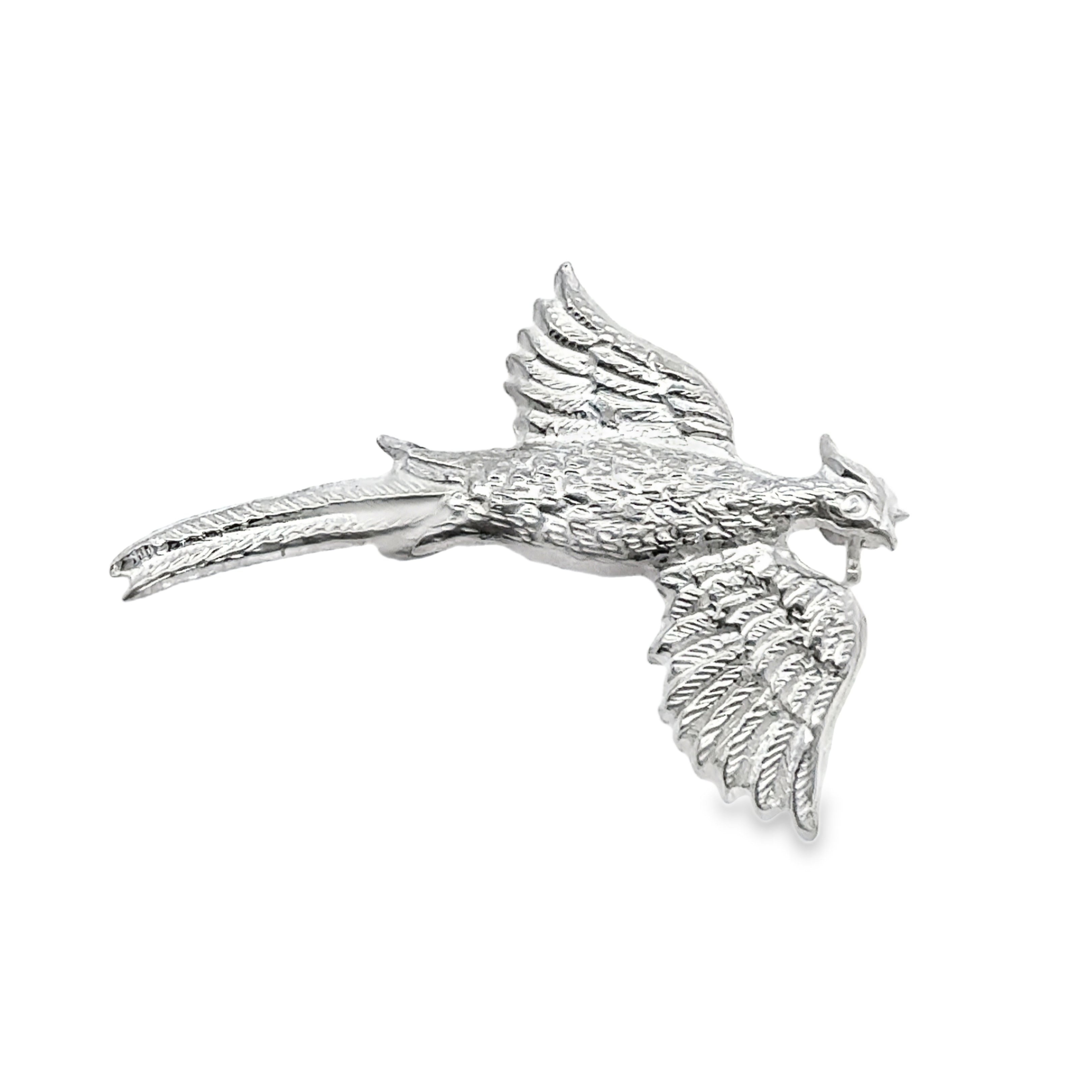 Sterling Silver Pheasant Brooch