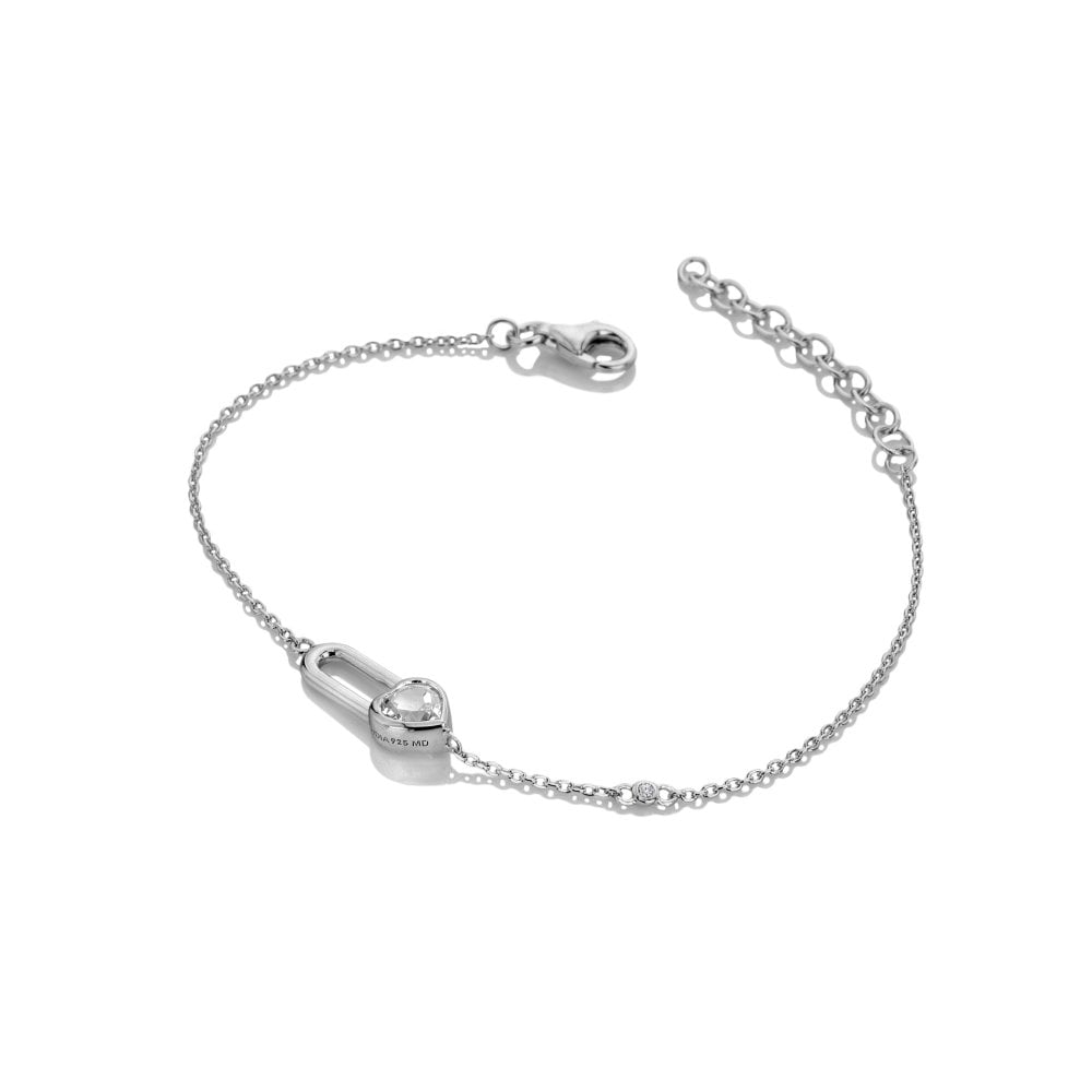 Hot Diamonds Solitaire Heart Bracelet DL722 open