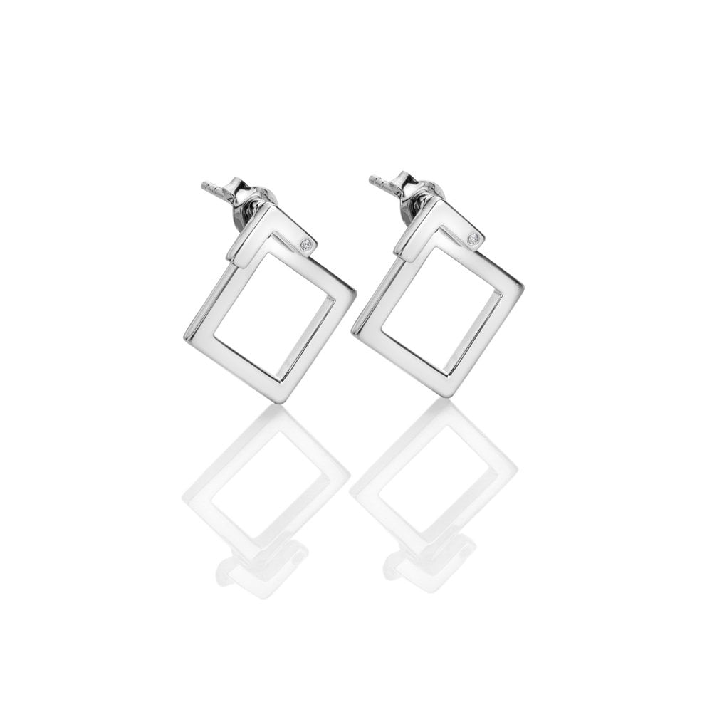 Hot Diamonds Square Paired Earrings DE887 SIDE
