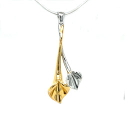 Sterling Silver & Gold Plate Lilly Necklace