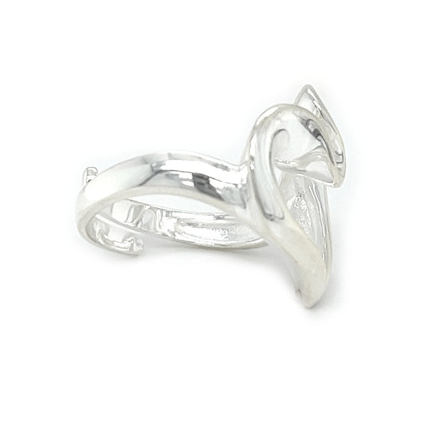 Sterling Silver Modern Open Heart Ring