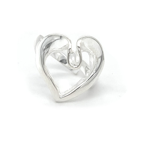 Sterling Silver Modern Open Heart Ring