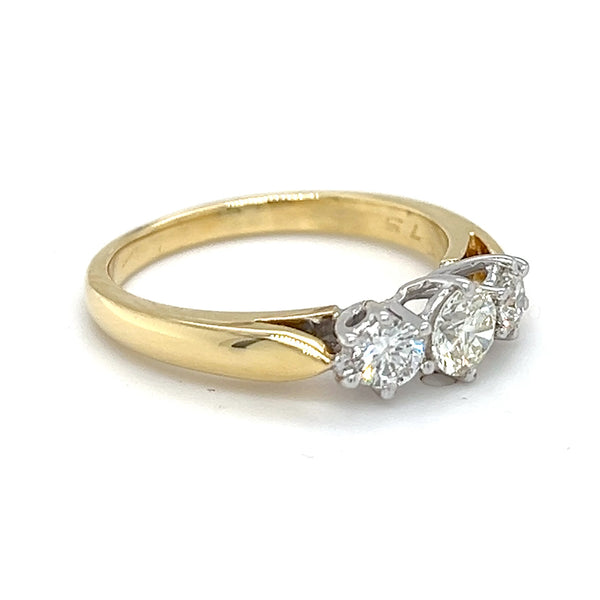 3 Stone Diamond Ring 0.75ct 18ct Gold