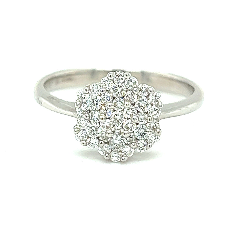 Diamond Daisy Multi Cluster Ring 18ct White Gold