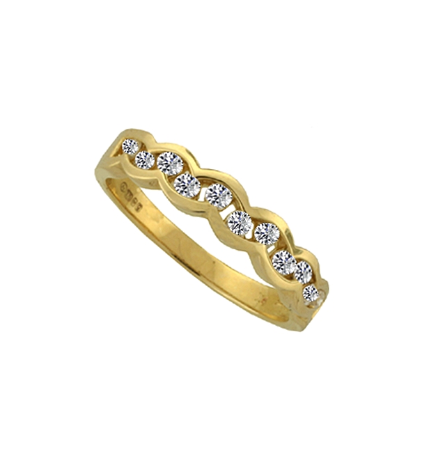 Diamond Wave Eternity Ring 9ct Gold