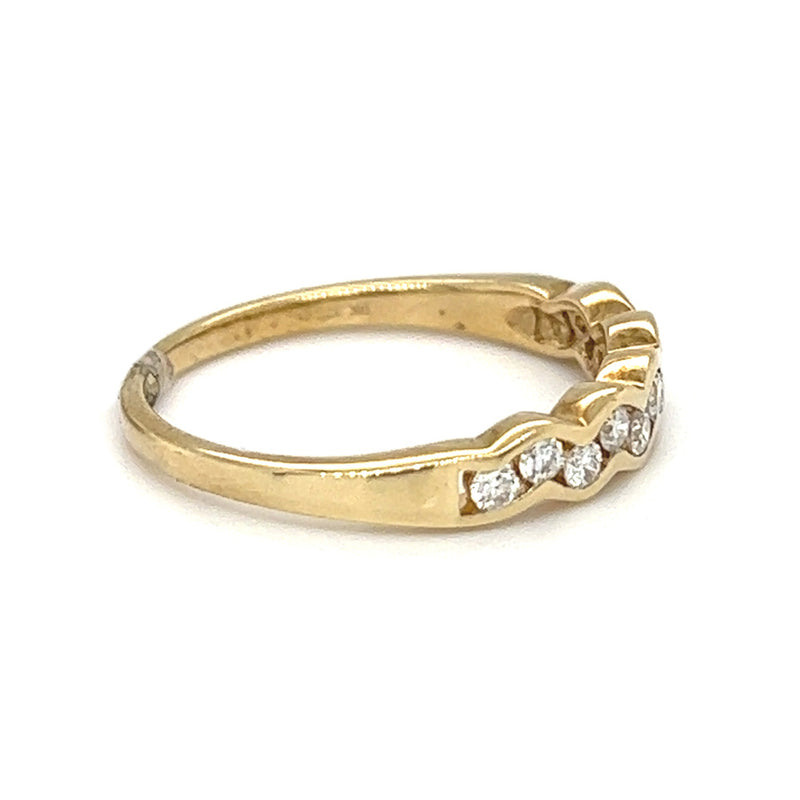 Diamond Wave Eternity Ring 9ct Yellow Gold side