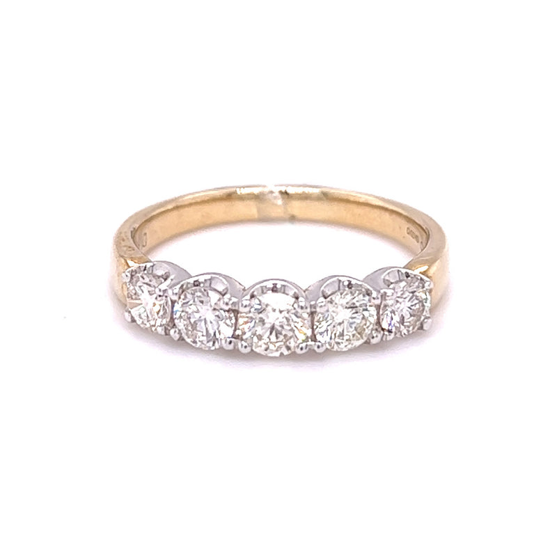 5 Stone Diamond Eternity Ring 9ct Gold 1.00ct front
