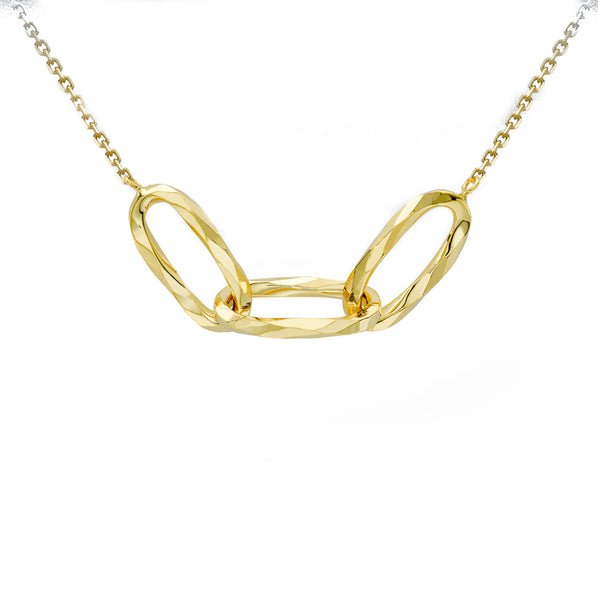 9ct Yellow Gold 3 Interlocking Paper Chain Link Necklace – Striacroft ...