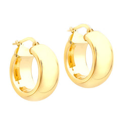 9ct Gold 18mm Polished Wide Creole Earring