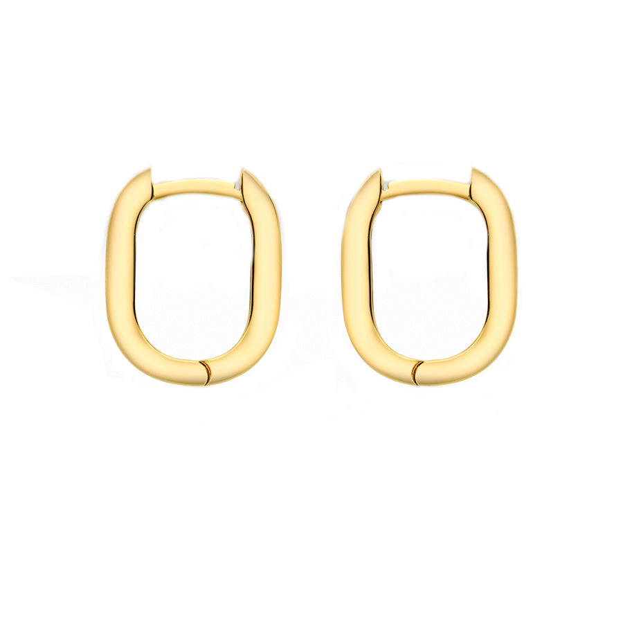 9ct Gold Oval Small Huggy Hoop Earring