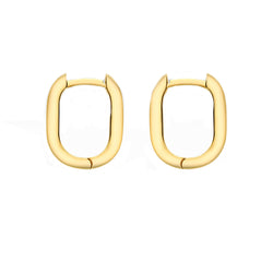 9ct Gold Oval Small Huggy Hoop Earring