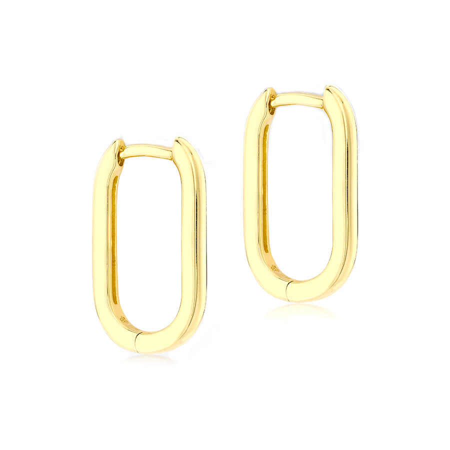 9ct Gold Oval Huggy Hoop Earring