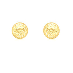 9ct Yellow Gold 8mm Diamond Cut Dome Stud Earrings