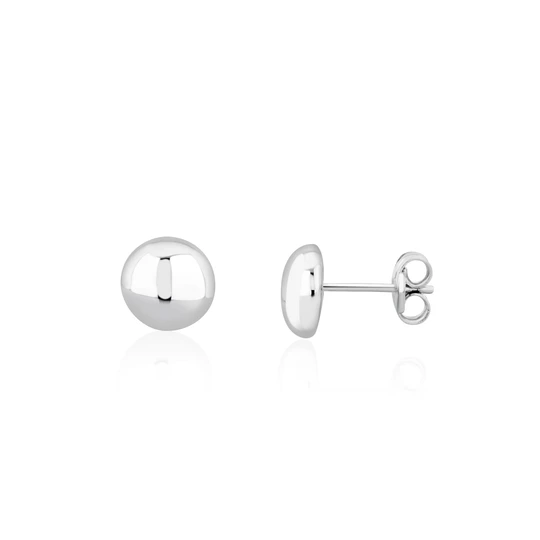 9ct White Gold Button Stud Earrings side