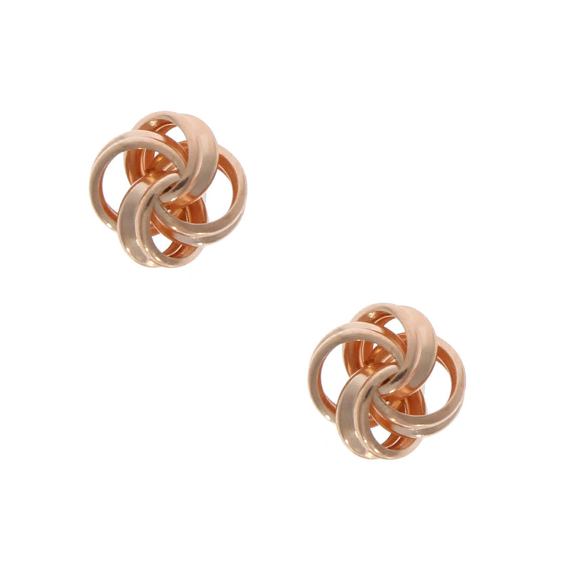 9ct Rose Gold 8mm Ribbon Knot Earrings