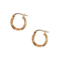 9ct Rose Gold 14mm Twisted Hoop Earrings