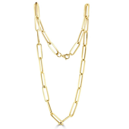9ct Yellow Gold Paper Chain Link Necklace