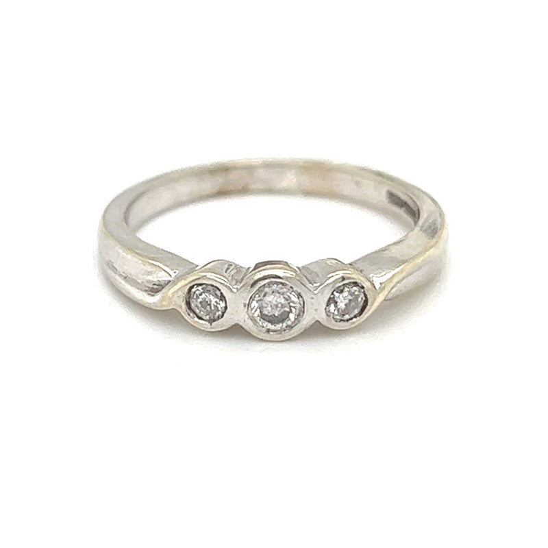 3 Stone Diamond Ring 0.20ct 9ct White Gold