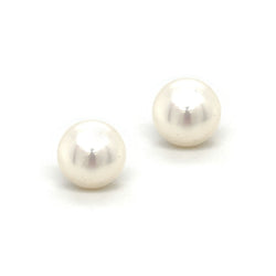 12.5mm Button Fresh Water Cultured Pearl Earring 9ct Gold
