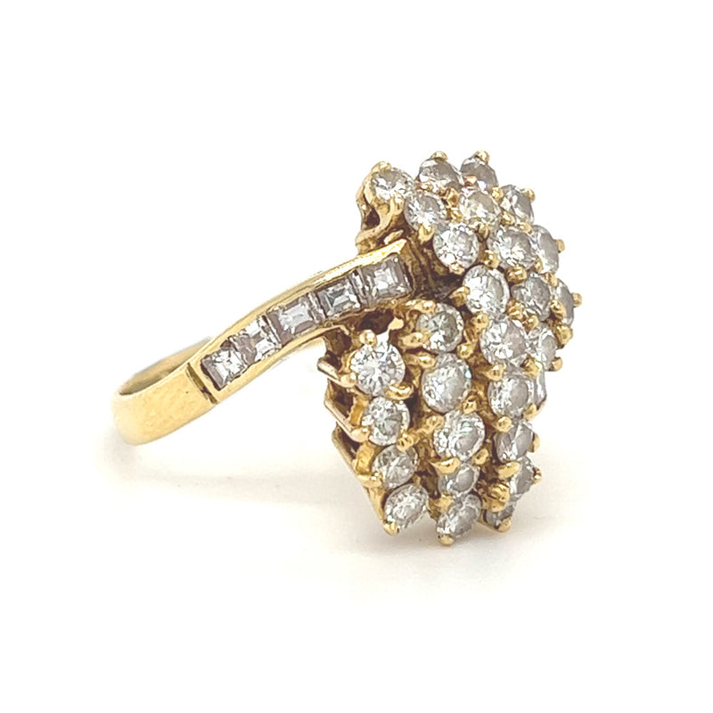 Pre Owned Diamond Cluster Ring 18ct Gold