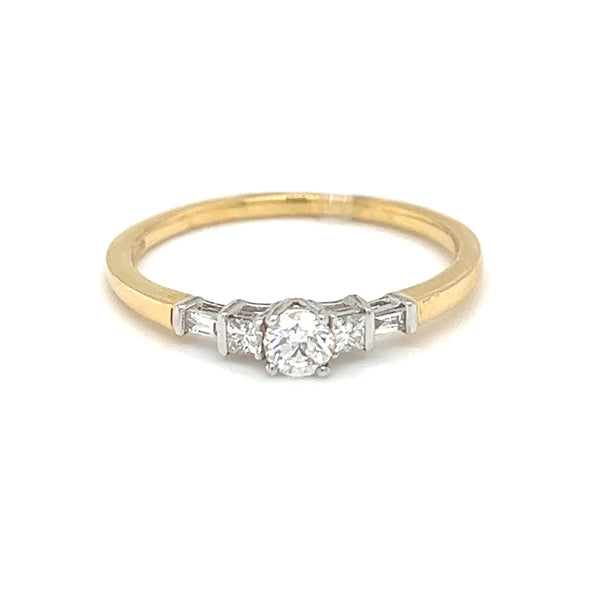 18ct Gold 5 Stone Diamond Engagement Ring 0.29ct front