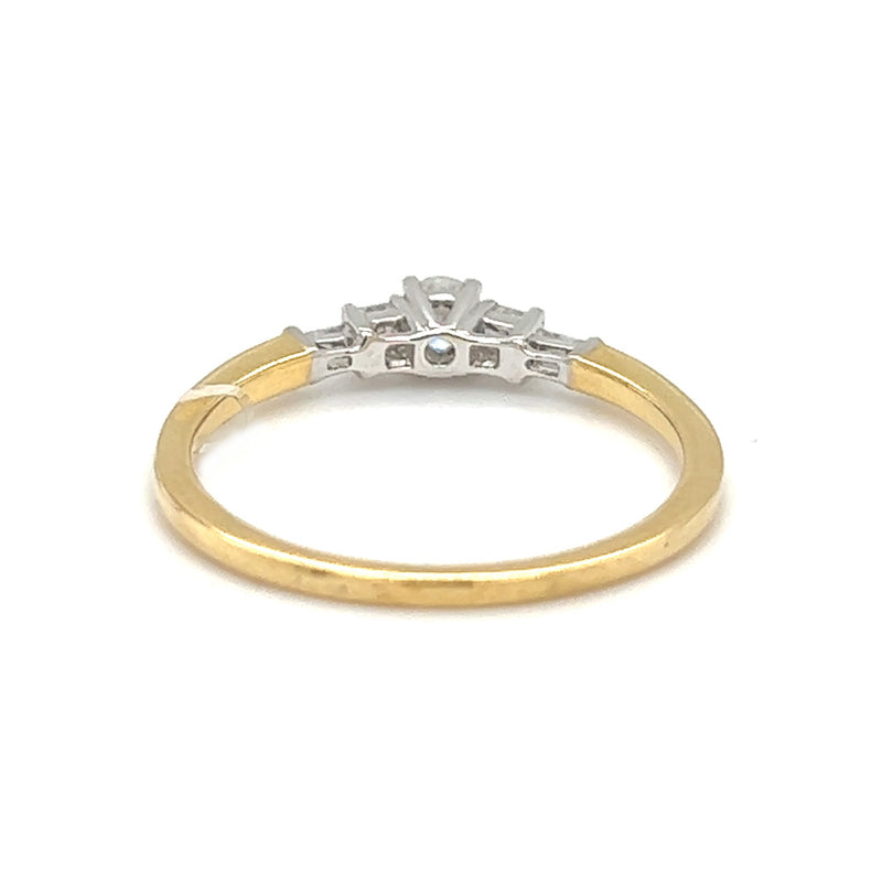 18ct Gold 5 Stone Diamond Engagement Ring 0.29ct rear