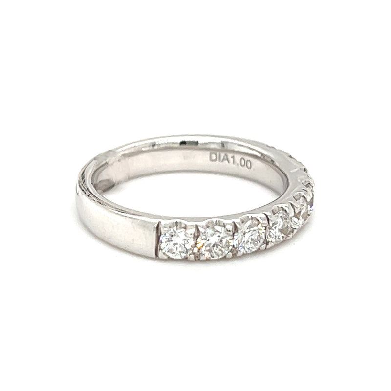 Diamond 9 Stone Eternity Ring 1.00ct 18ct White Gold side