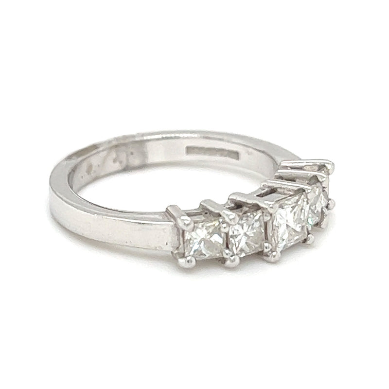 Diamond 5 Stone Princess Cut Eternity Ring 1.00ct 18ct White Gold