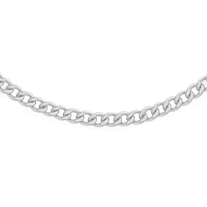 Sterling Silver Men's Flat Oval Curb Chain 24 Inch