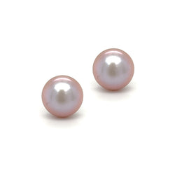 11mm Pinky Grey Fresh Water Cultured Pearl Earring 9ct Gold