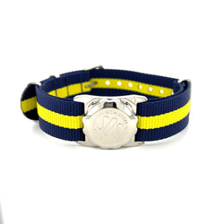 SOS Talisman Steel Plain Watch Capsule with Nato Strap Blue & Yellow