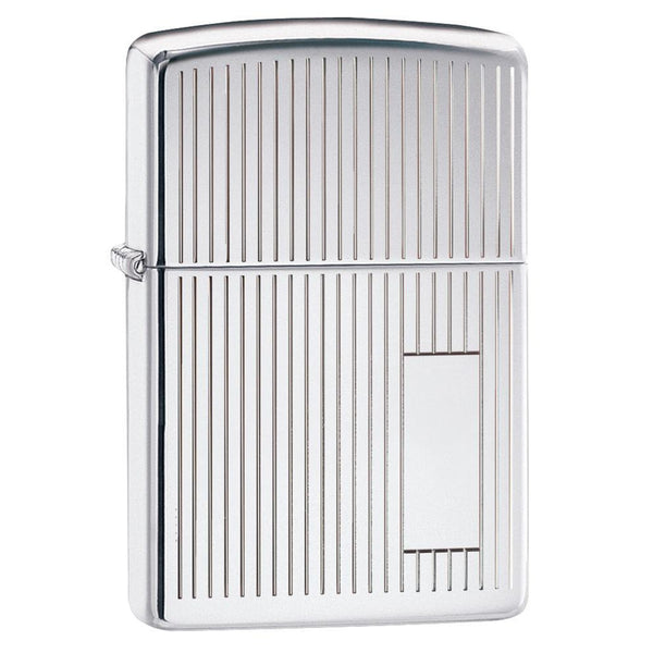 Zippo High Polished Chrome Stripes Lighter 350