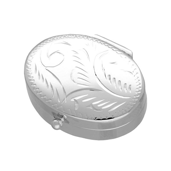 Sterling Silver Small Oval Pill Box