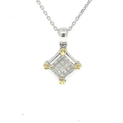 18ct White Gold Princess Cut Diamond Set Pendant