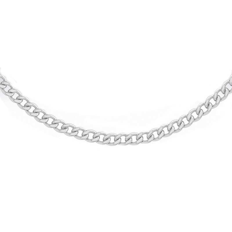 Sterling Silver Men's Open Diamond Cut Curb Chain 20 Inch
