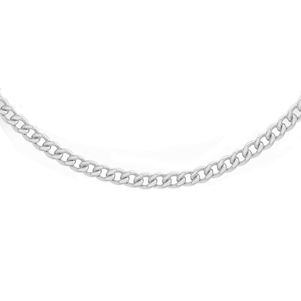 Sterling Silver Men's Open Diamond Cut Curb Chain 18 Inch