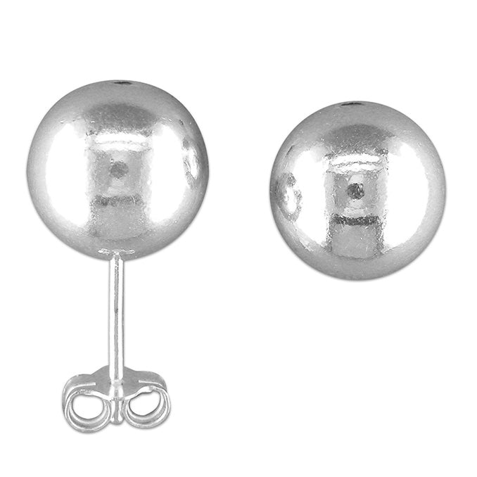 Sterling Silver 12mm Polished Ball Stud Earrings