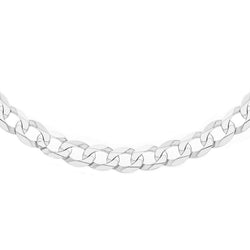 Sterling Silver Men's 7.2mm Open Diamond Cut Curb Chain 20 Inch