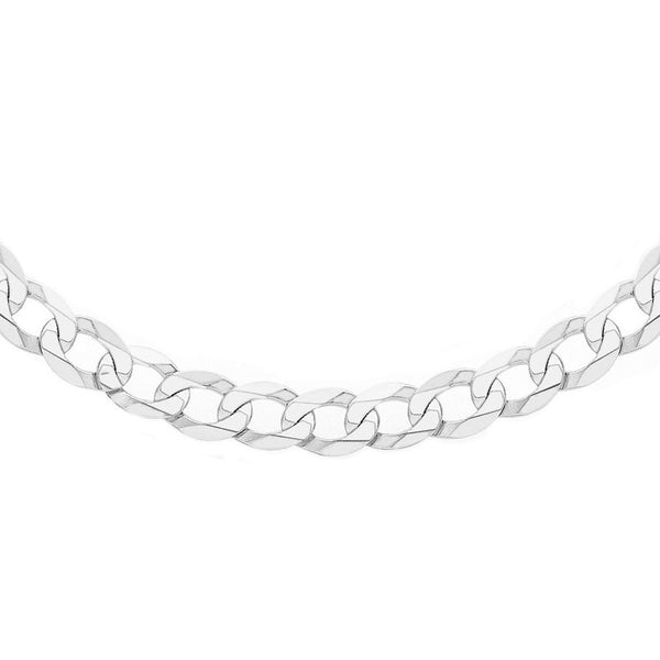 Sterling Silver Men's 9.4mm Open Diamond Cut Curb Chain 24 Inch