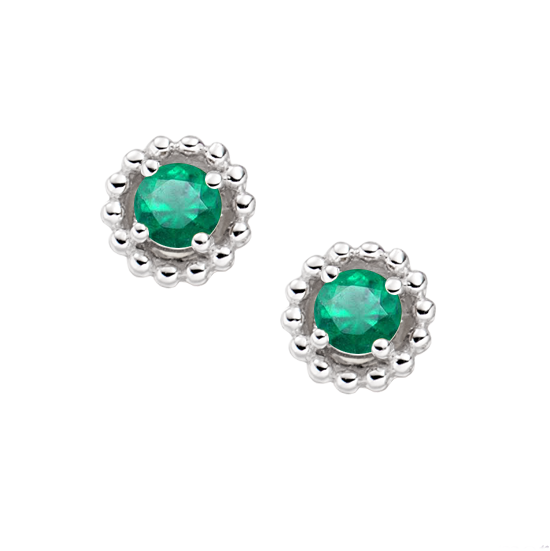 Silver & Emerald May Earrings by Amore