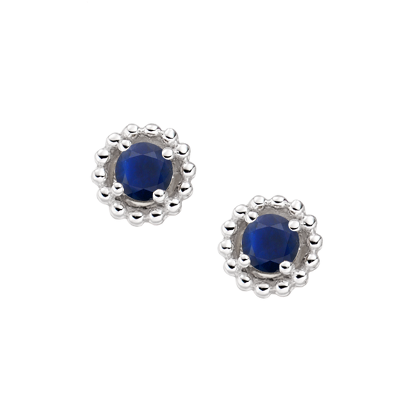 Silver & Sapphire September Earrings by Amore