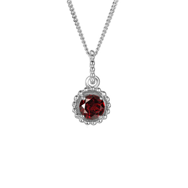 Silver & Garnet January Necklace by Amore