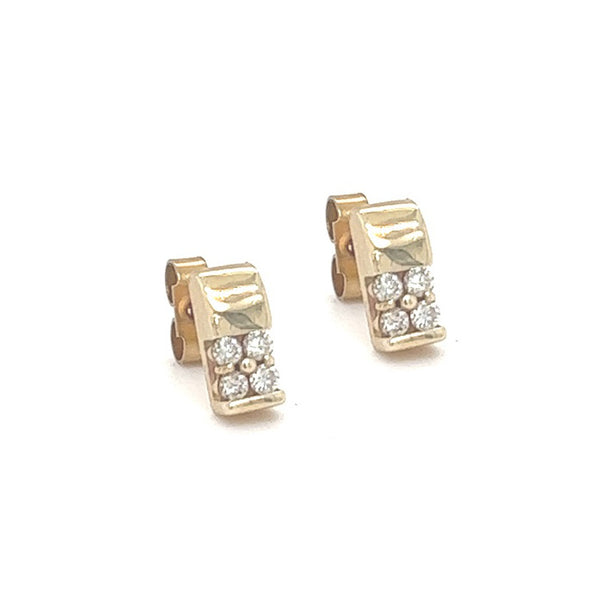9ct Gold 4 Stone Diamond Stud Earrings