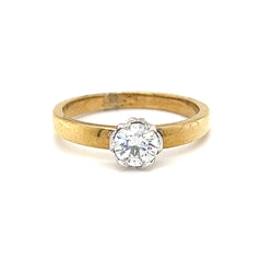 Solitaire CZ Ring 9ct Gold